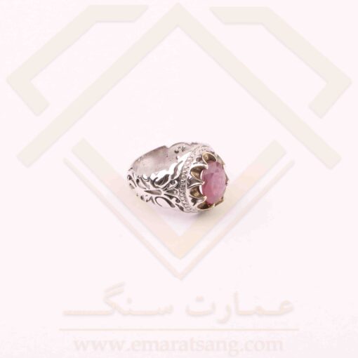 انگشتر نقره مردانه یاقوت کالباسی