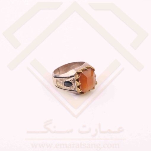 انگشتر نقره مردانه یاقوت زرد و یاقوت کبود