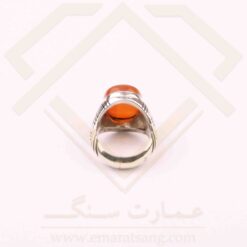 انگشتر نقره مردانه عقیق یمنی با حکاکی و من یتقل الله