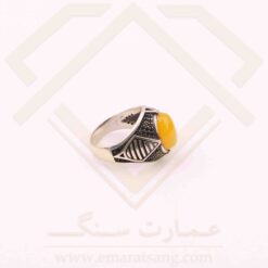 انگشتر مردانه نقره عقیق زرد با حکاکی شرف الشمس