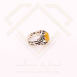 انگشتر مردانه نقره عقیق زرد با حکاکی شرف الشمس