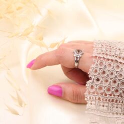 انگشتر نقره زنانه سیترین طرح آیرین