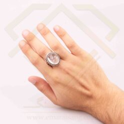 انگشتر نقره مردانه کریستال کوارتز