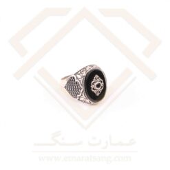 انگشتر مردانه نقره ترک با سنگ عقیق طرح هیوا
