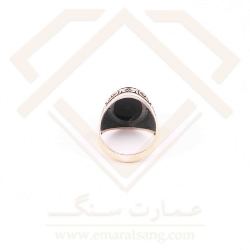 انگشتر مردانه نقره ترک با سنگ عقیق طرح هیوا