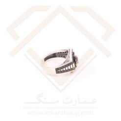 انگشتر مردانه نقره ترک با سنگ عقیق طرح فروهر