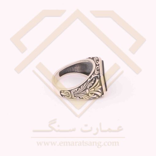 انگشتر نقره مردانه ترک با سنگ عقیق