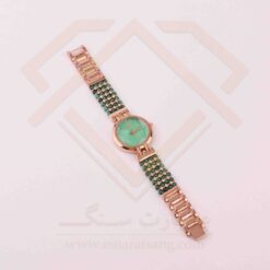 ساعت تیتانیوم با سنگ مالاکیت طبیعی طرح پیچک