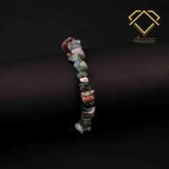 دستبند عقیق خزه ای چیپسی نامنظم