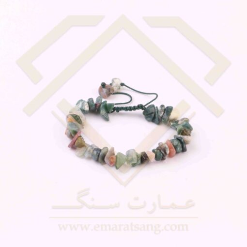 دستبند عقیق خزه ای چیپسی نامنظم